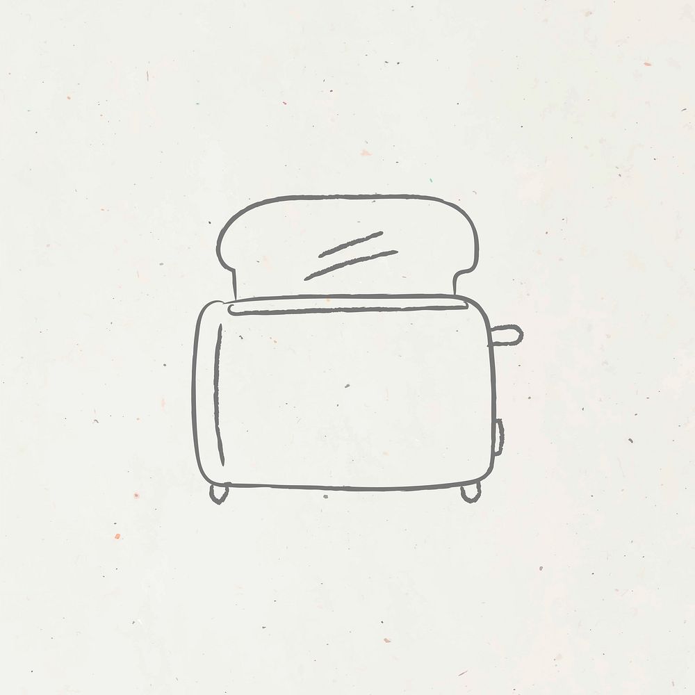 Doodle bread toaster design resource vector