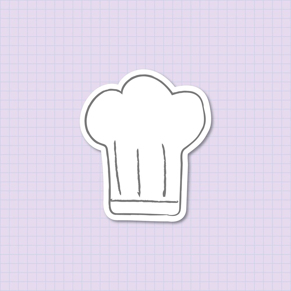 Cute doodle chef hat sticker vector