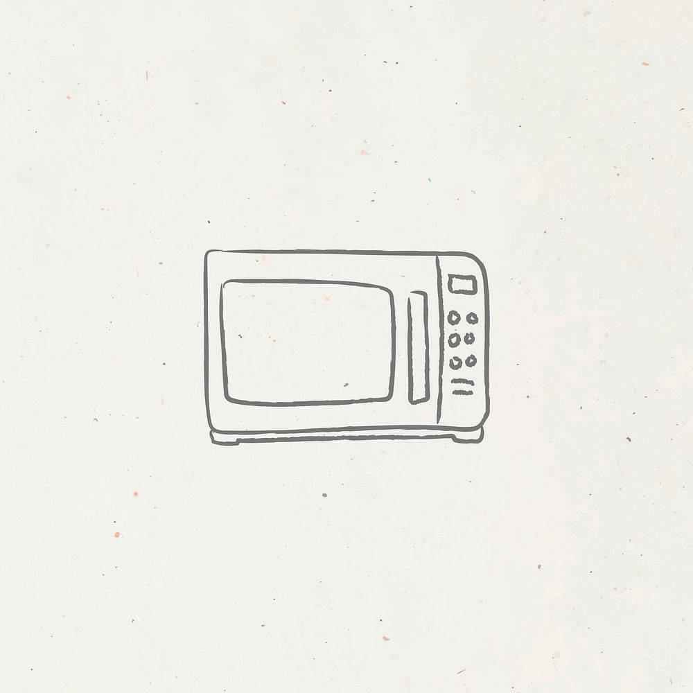 Doodle kitchen microwave vector