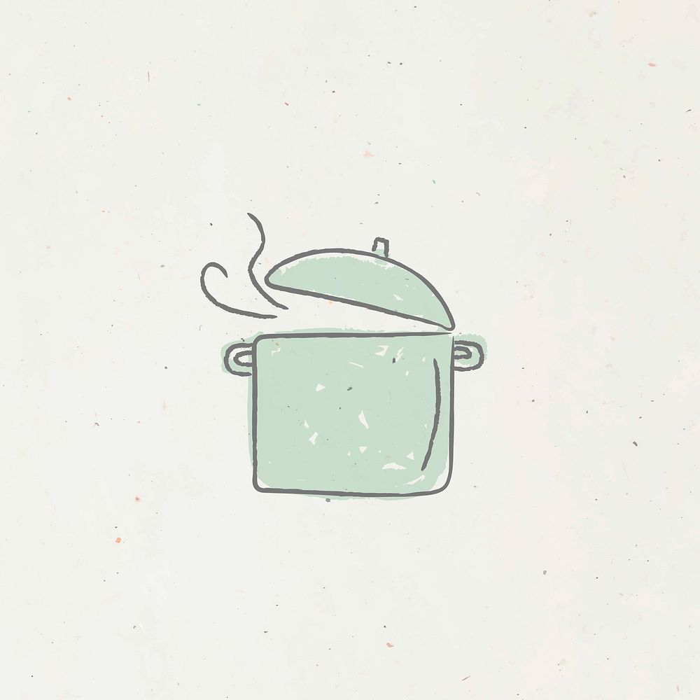 Doodle cooking pot design resource vector