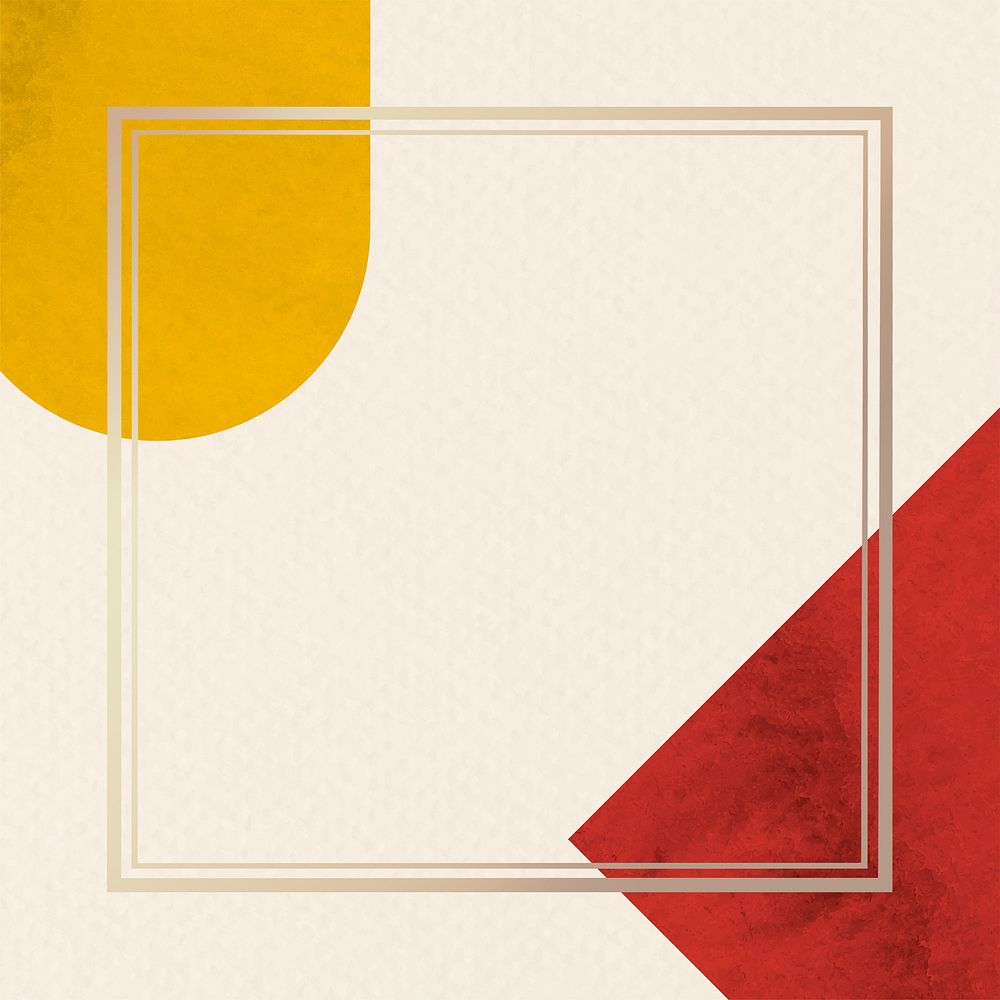 Abstract gold square frame psd