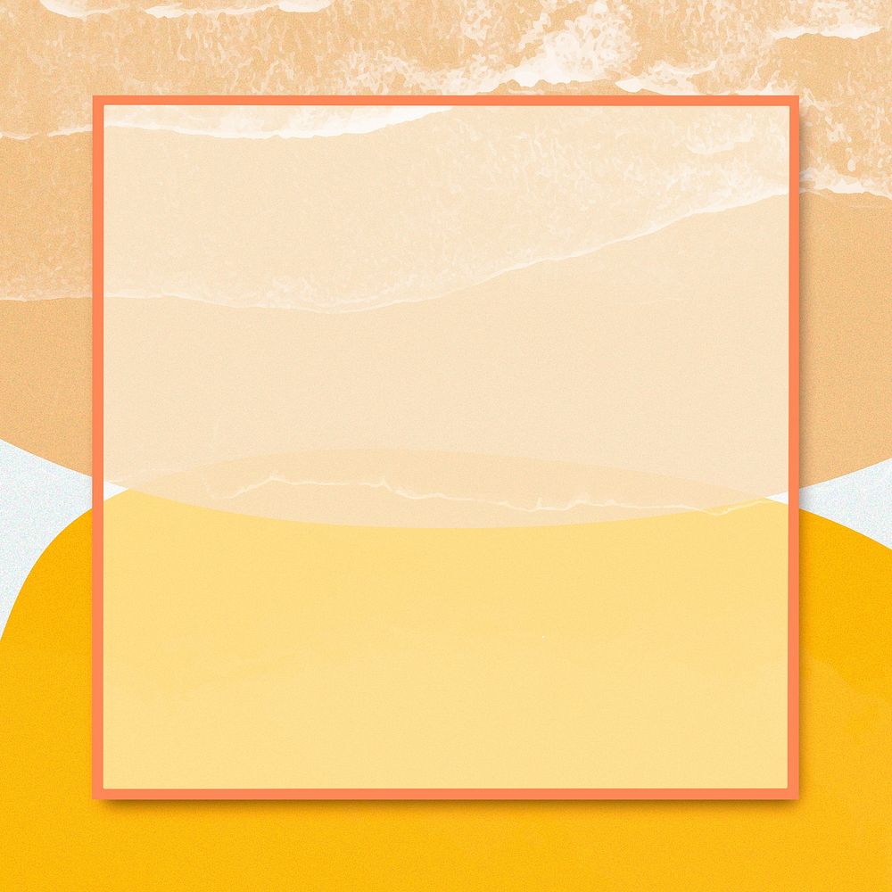 Orange texture psd frame with design space
