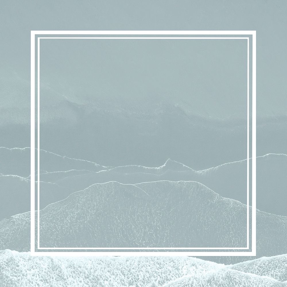 White square frame on gray wavy texture illustration