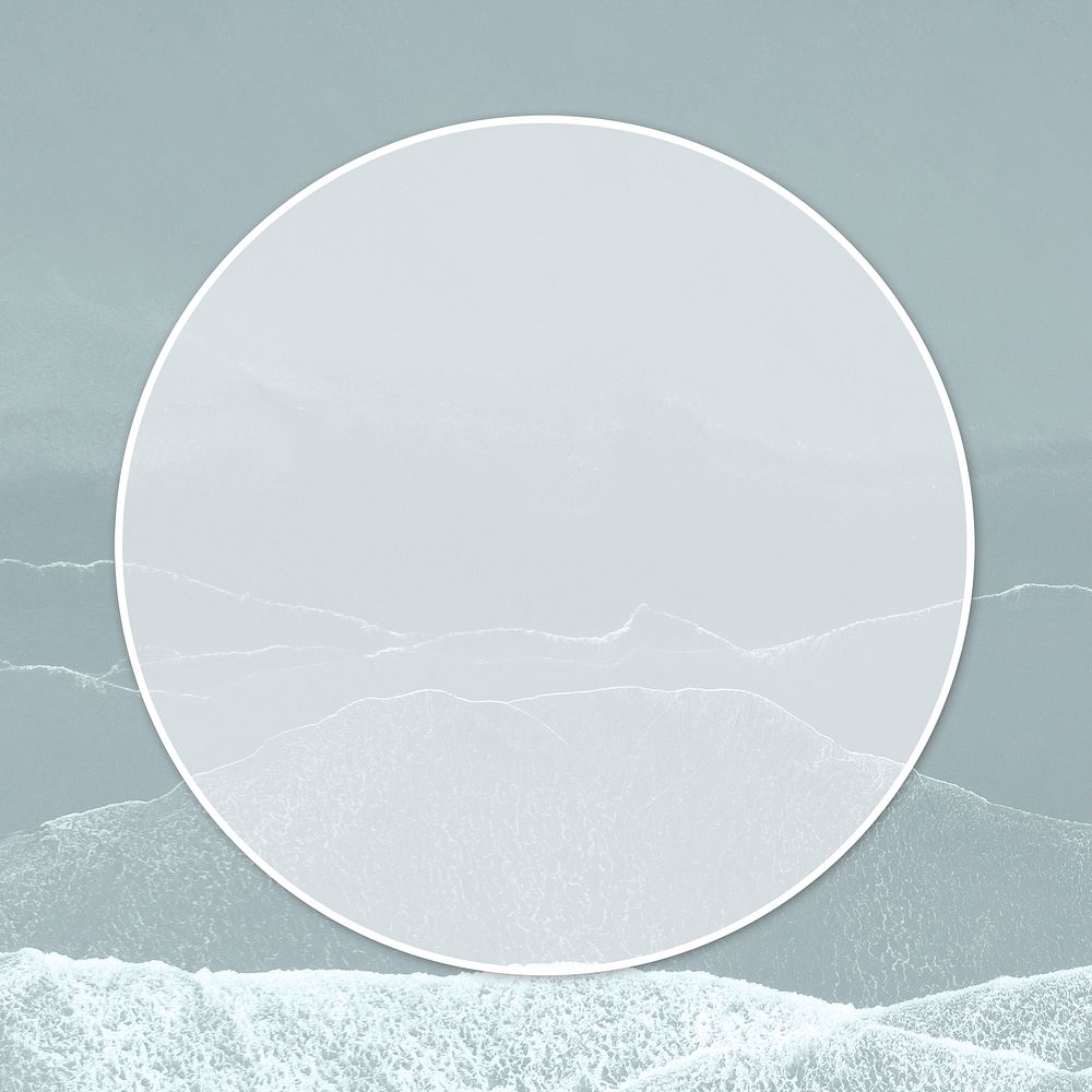 White round frame psd on gray wavy texture