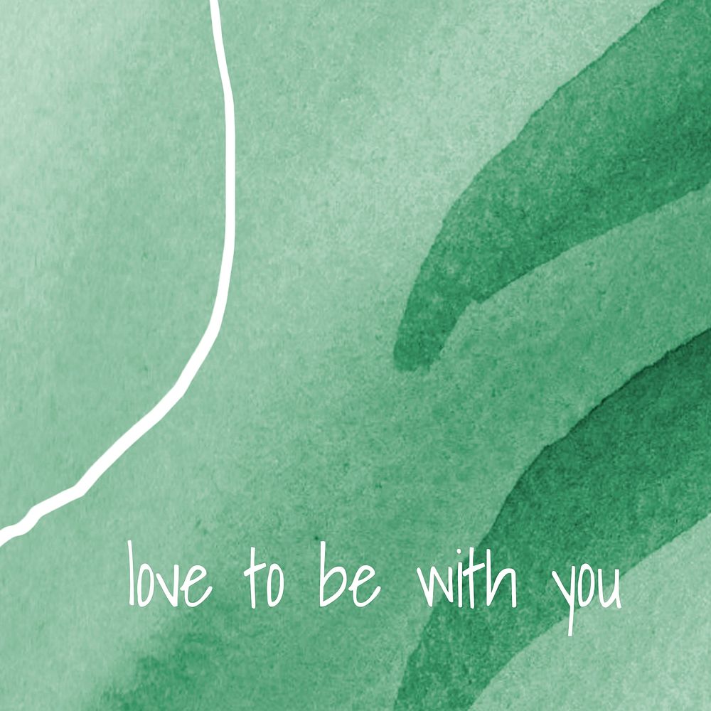 Love to be with you watercolor Memphis patterned social template vector
