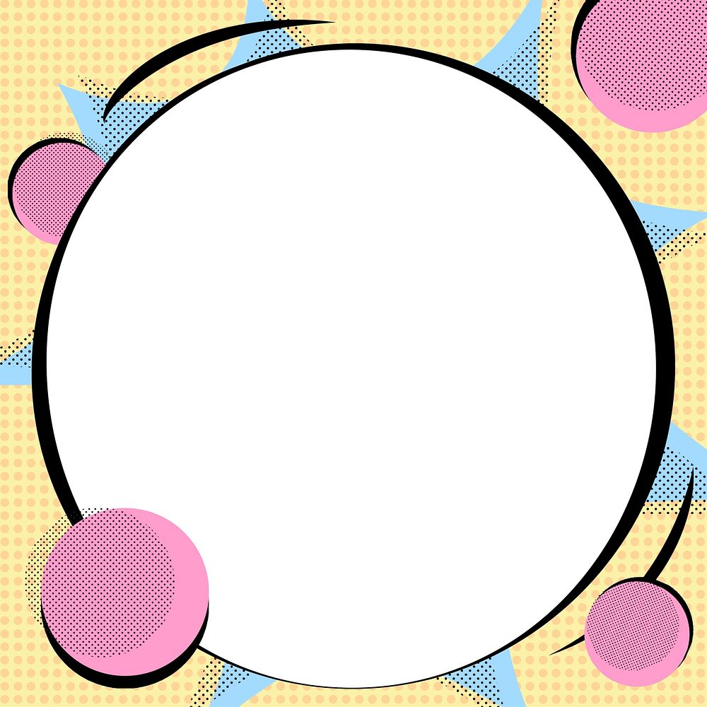 Round frame cartoon effect speech bubble design resource