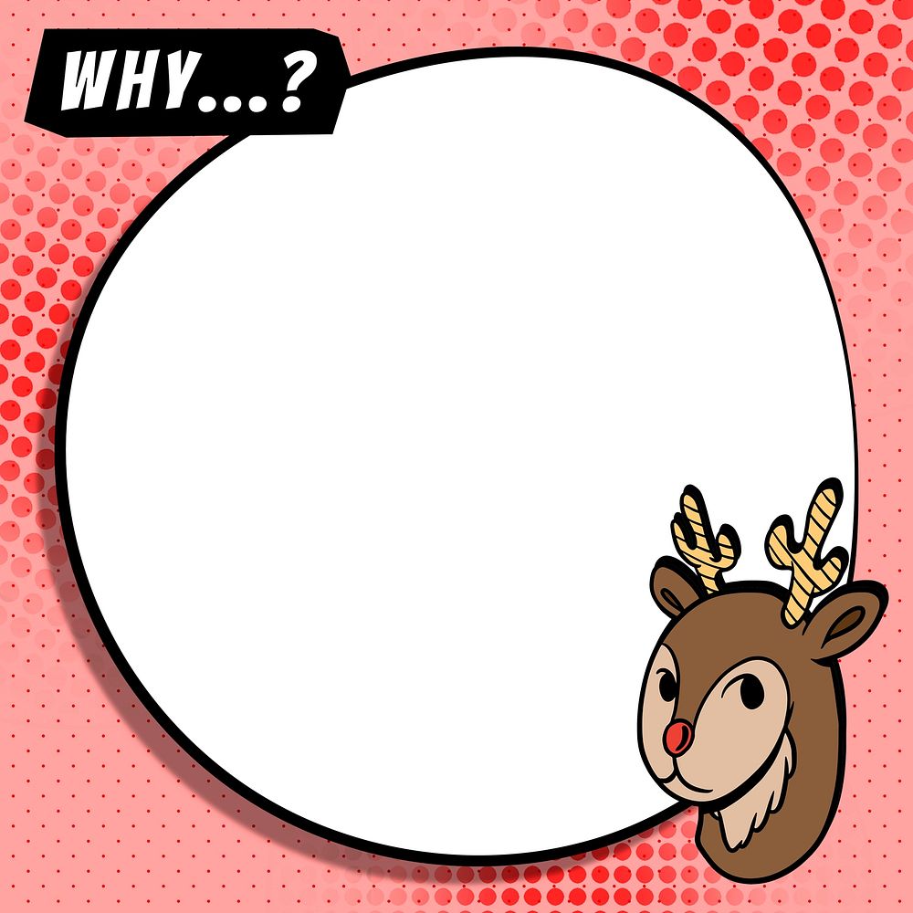 Cute reindeer frame design resource