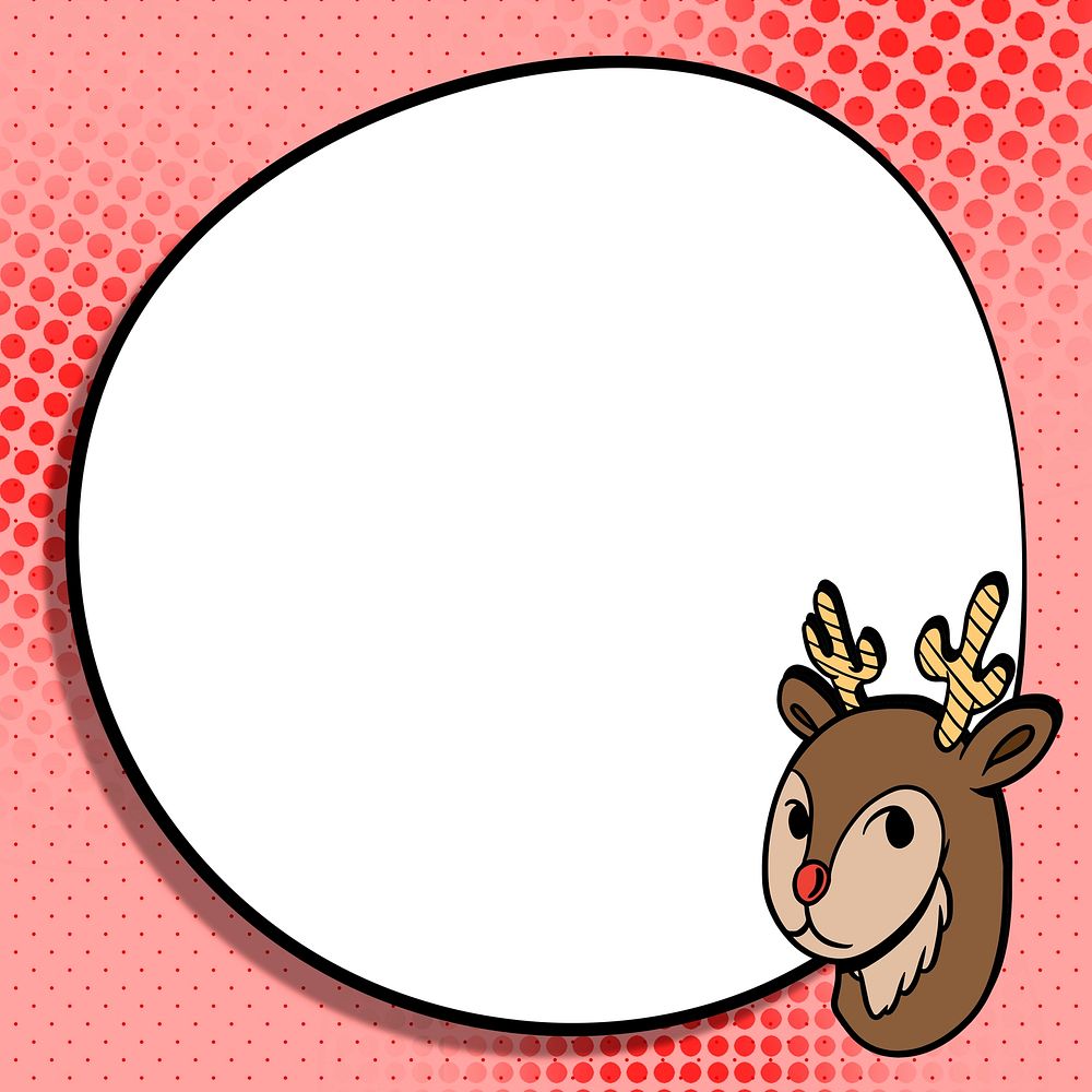 Cute reindeer frame design resource