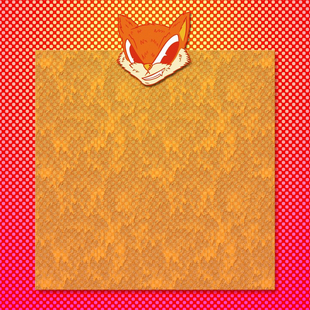 Orange fox cartoon frame design resource