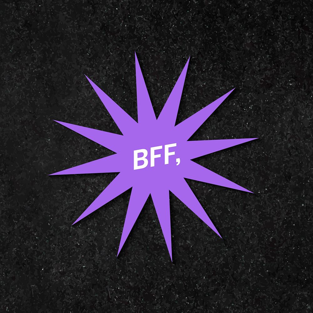 BFF, word colorful retro sticker