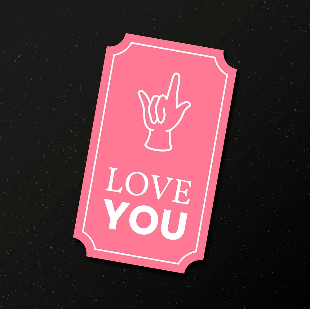 Vector love you word colorful vintage badge sticker