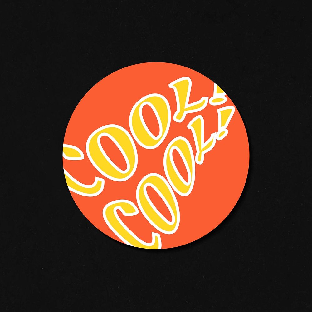 Cool! cool! word colorful retro sticker