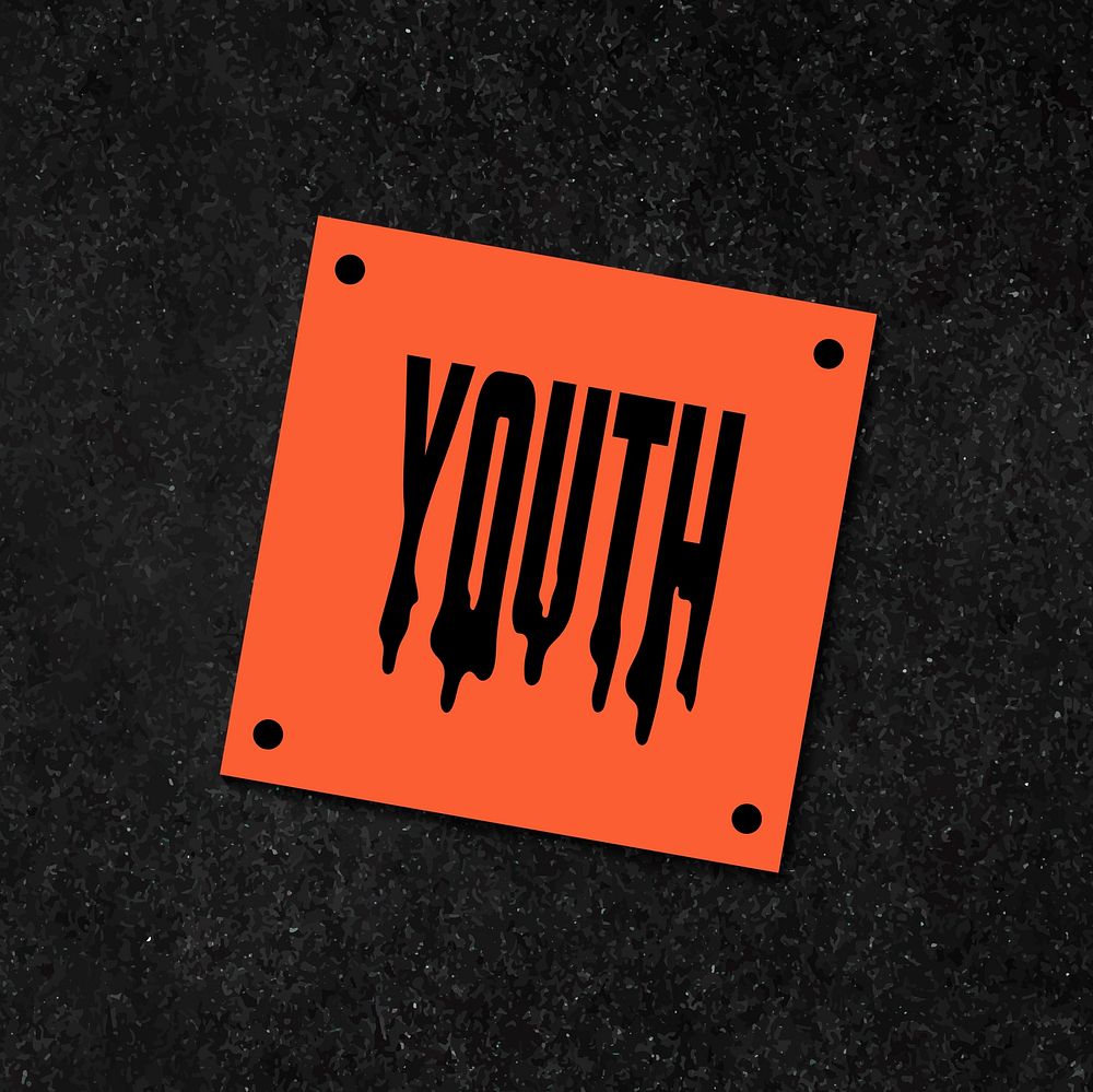 Youth word colorful retro sticker