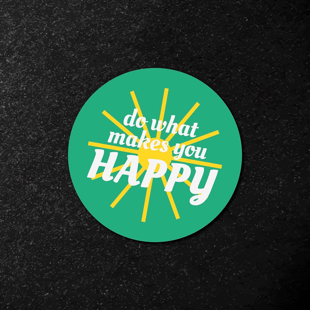 Do what makes you happy word colorful retro sticker