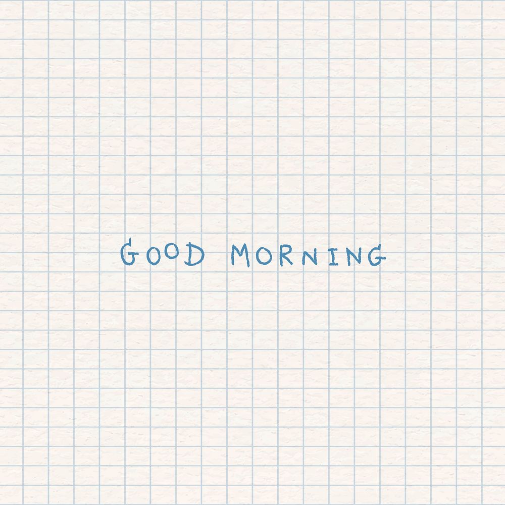 Stylish good morning word on grid background vector