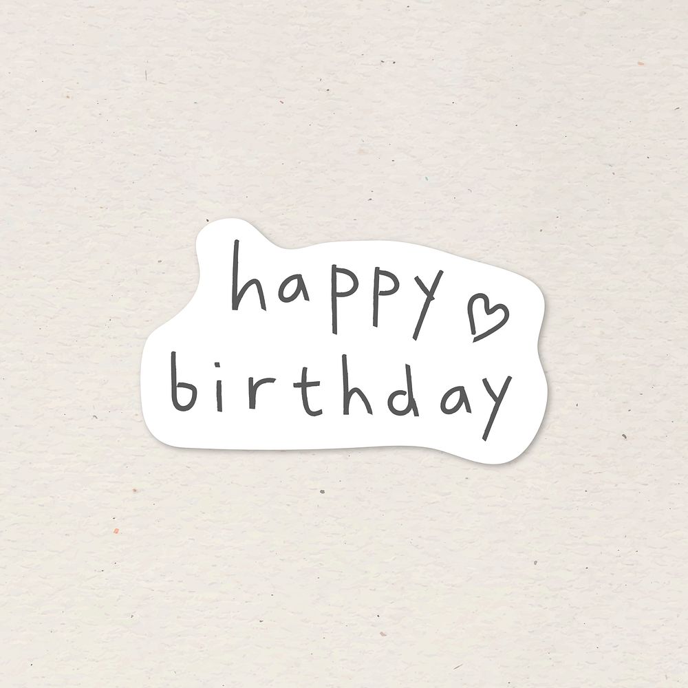 Happy birthday typography sticker vector