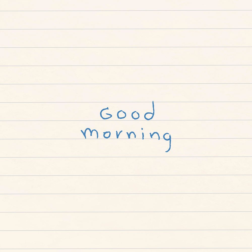 Stylish good morning word on lined paper background vector