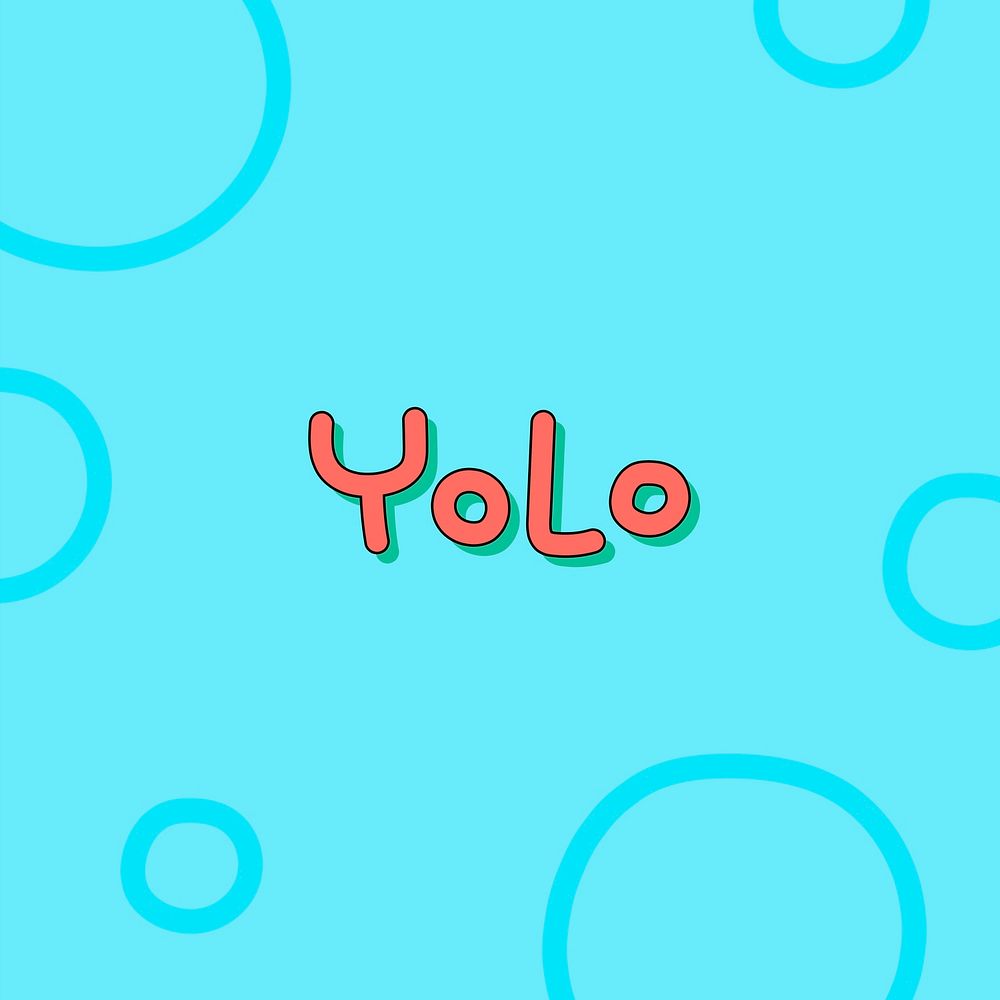 Doodle YOLO word on a blue background vector