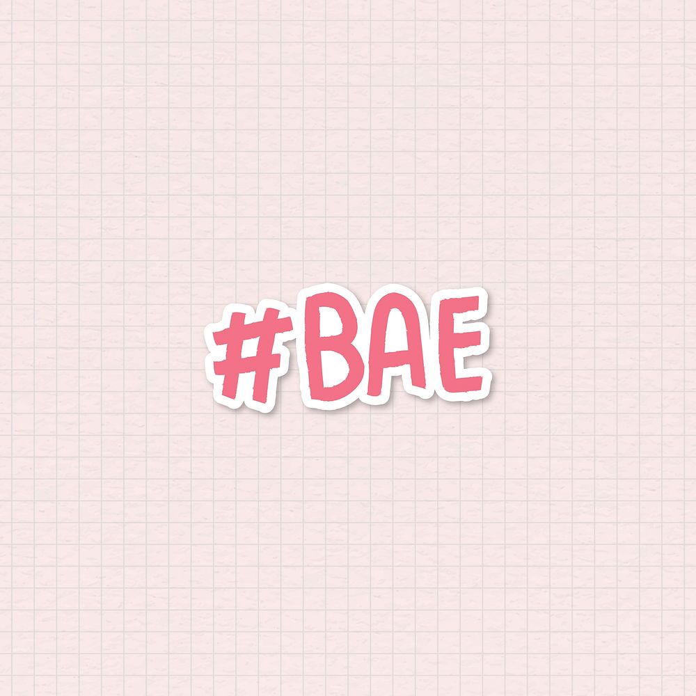 Pink BAE hashtag word vector