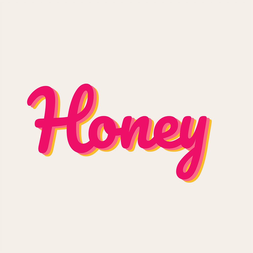 Pink honey typography on off white background vector