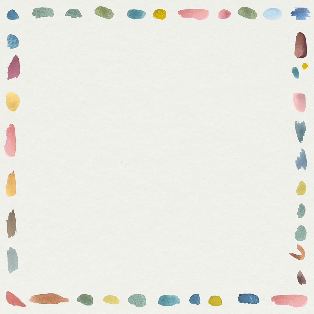 Colorful watercolor blob stroke frame background