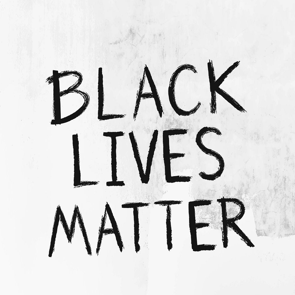 Black lives matter hand written white chalk board social media post