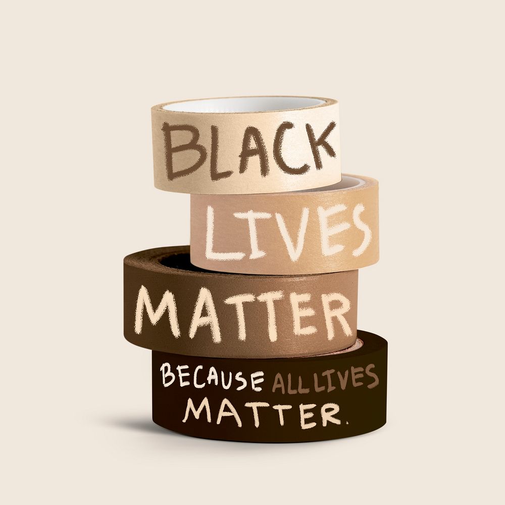 Black Lives Matter movement on stacked tapes artsy social media post