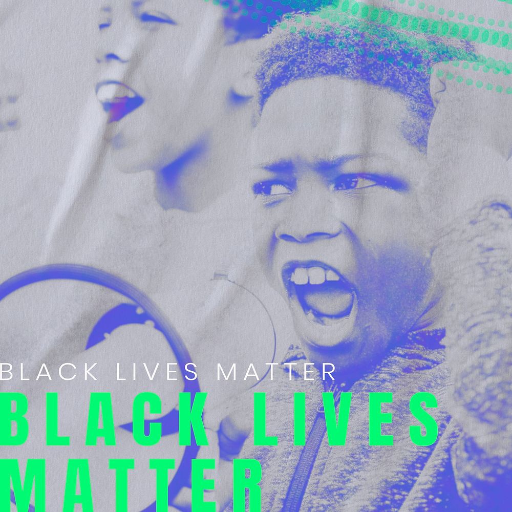 African American boy black lives matter color pop remix social media post