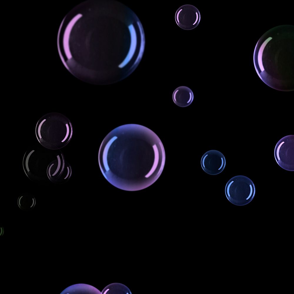 Gradient bubble pattern black background