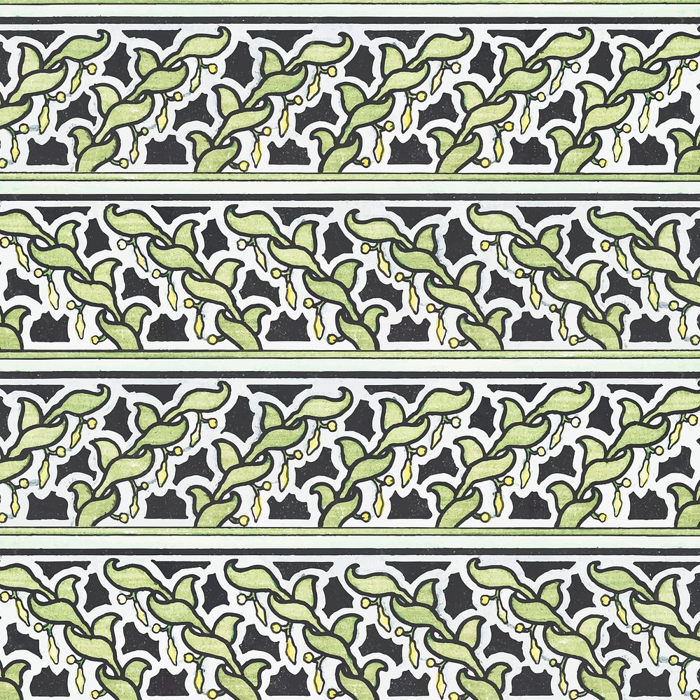 Art nouveau solomon's seal flower pattern  background vector