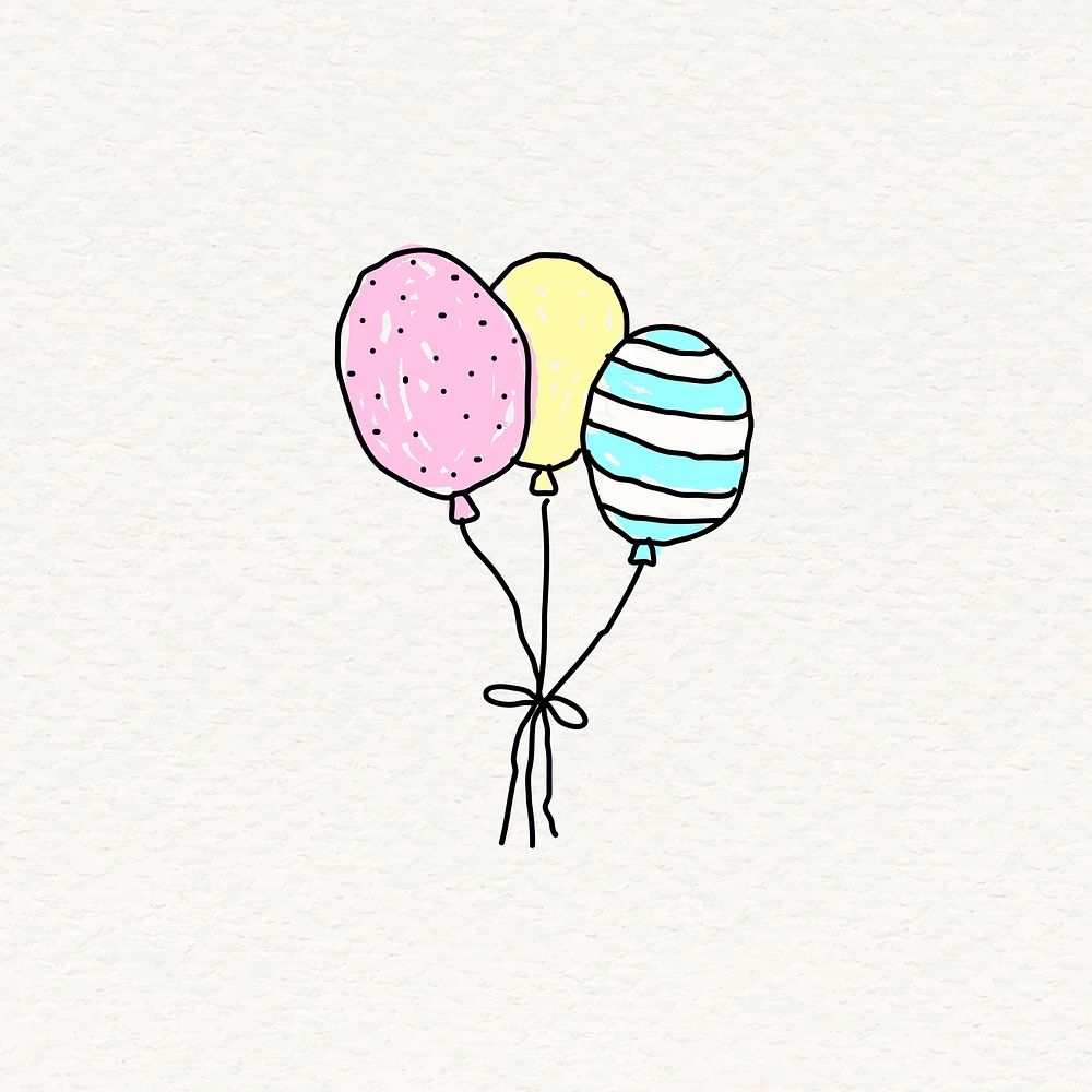 Hand drawn colorful balloons on a beige background vector