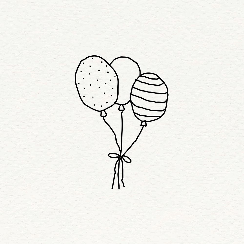  Hand drawn balloons on a beige background vector