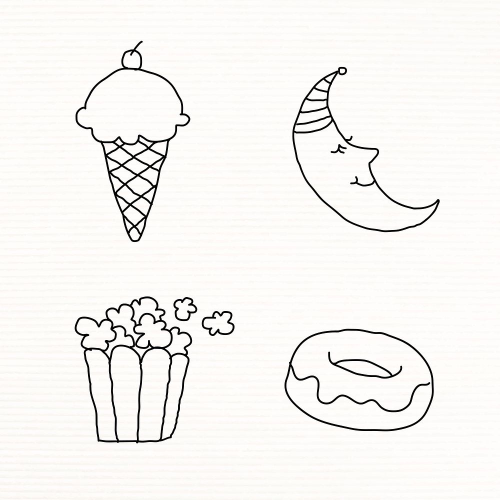 Cute doodle style design element set on a white background vector