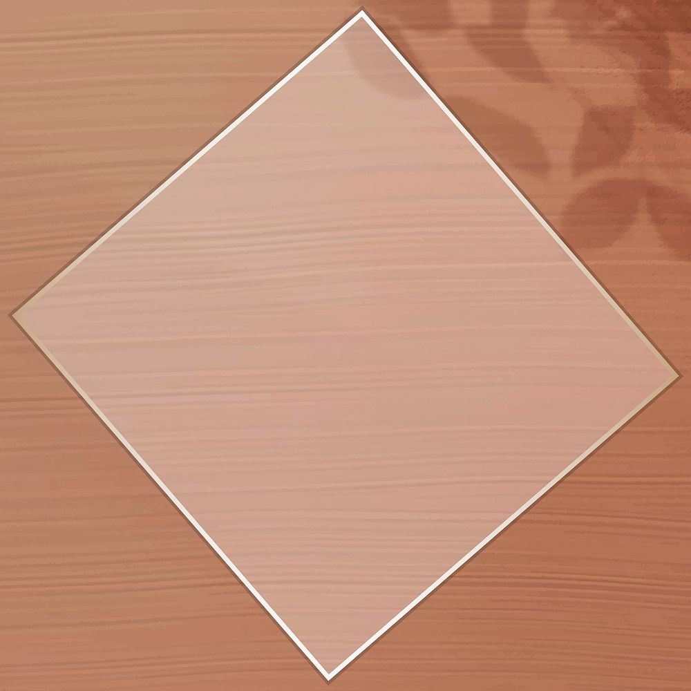 Gold diamond frame vector on brown background