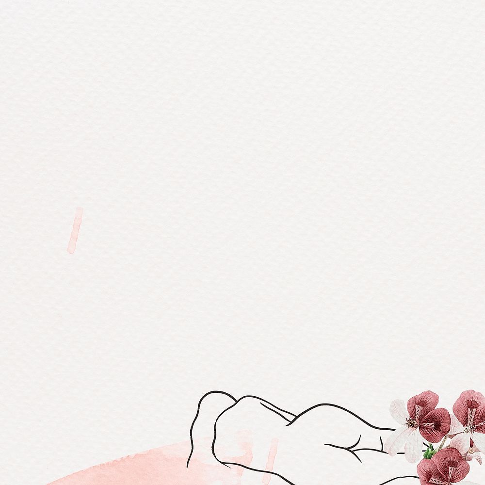 Reclining woman with flower vintage illustration