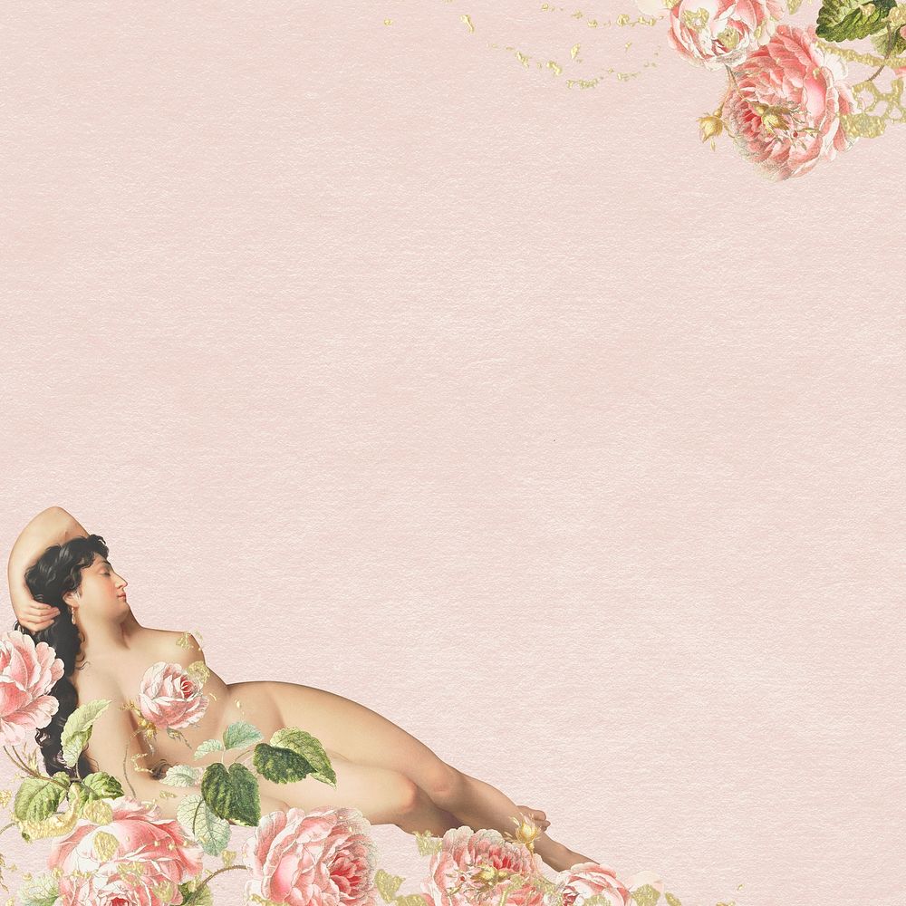 Woman with flowers illustration background