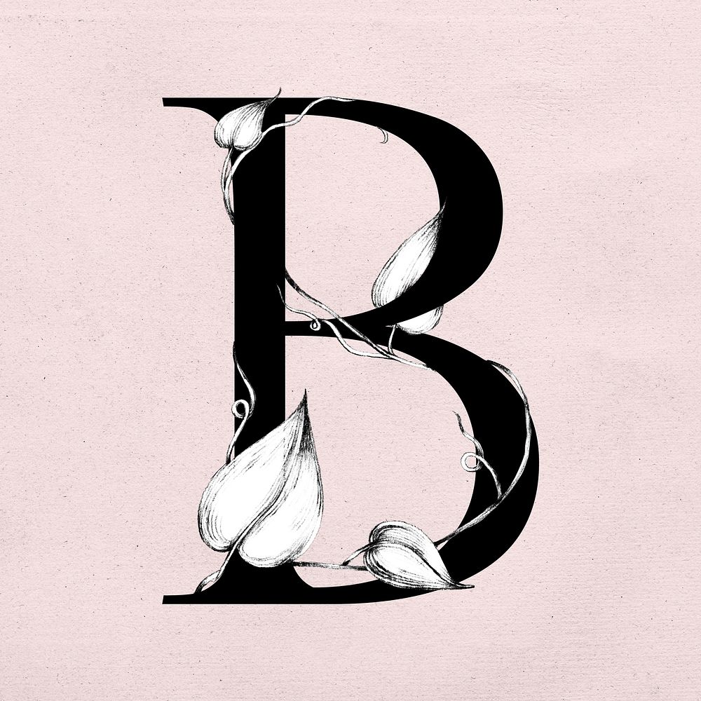 Font b vintage letter floral typography