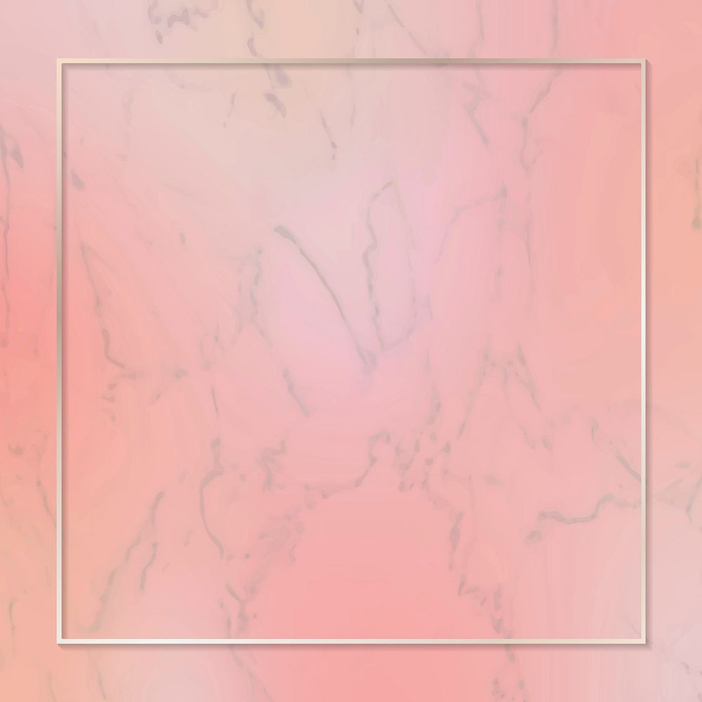 Pastel pink marble vector abstract border