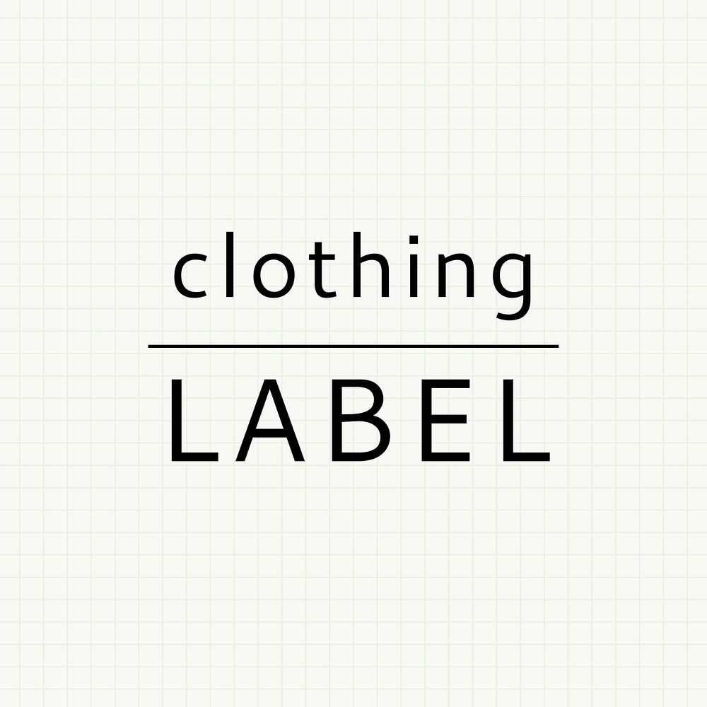 Clothing label template vector on grid line background