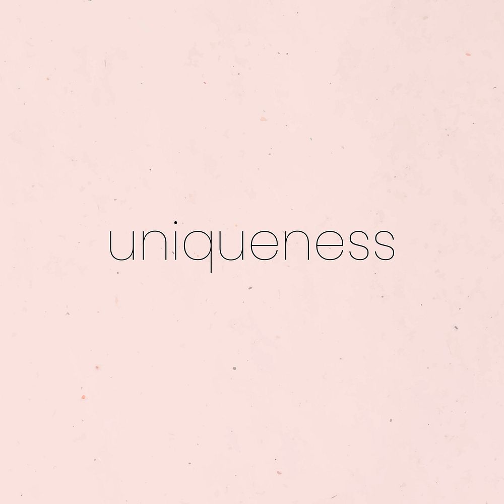 Uniqueness branding template vector on pink typography