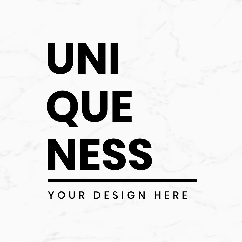 Black uniqueness template vector typography design