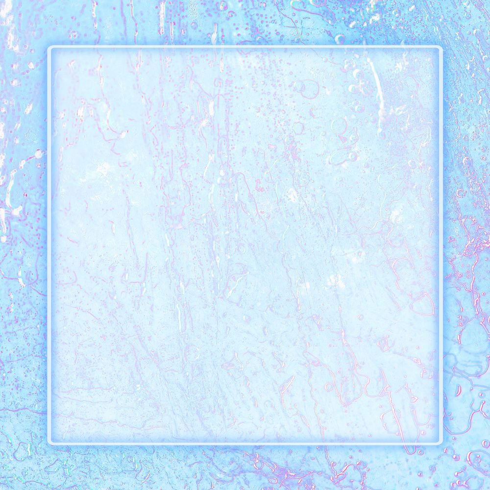 Glowing frame psd holographic plastic texture background