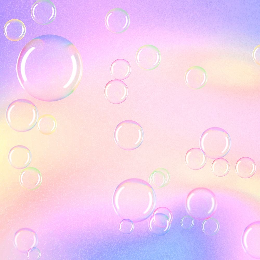 Bubble effect holographic pattern background copy space