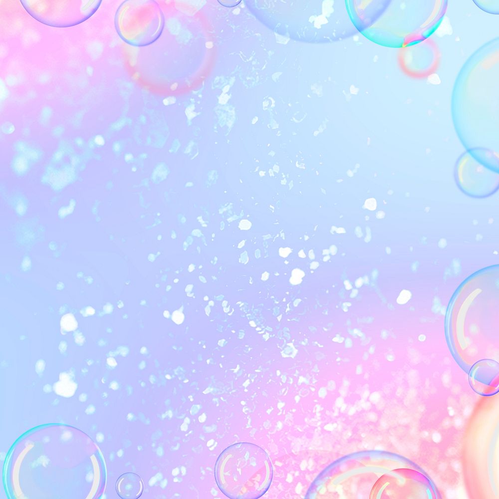 Holographic gradient background bubble frame