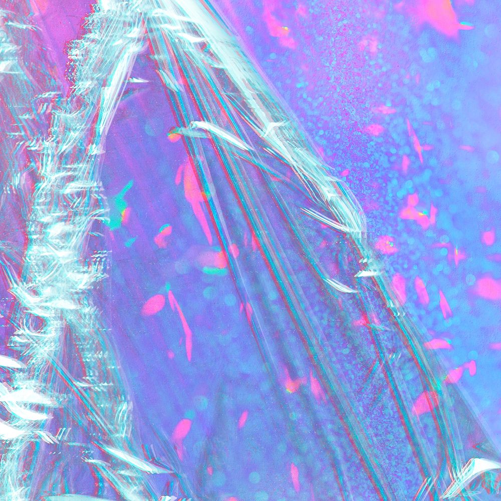 Plastic wrap texture background glitch holographic
