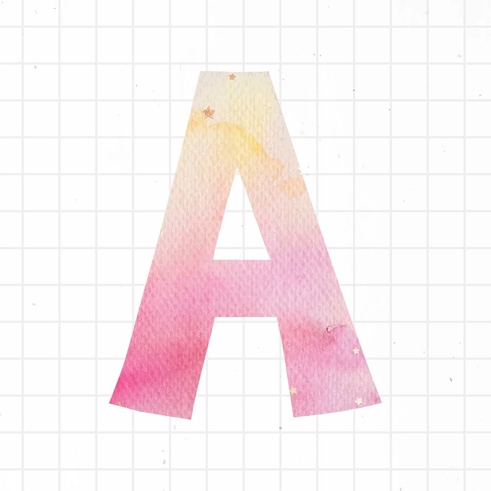 A font pastel illustration clipart