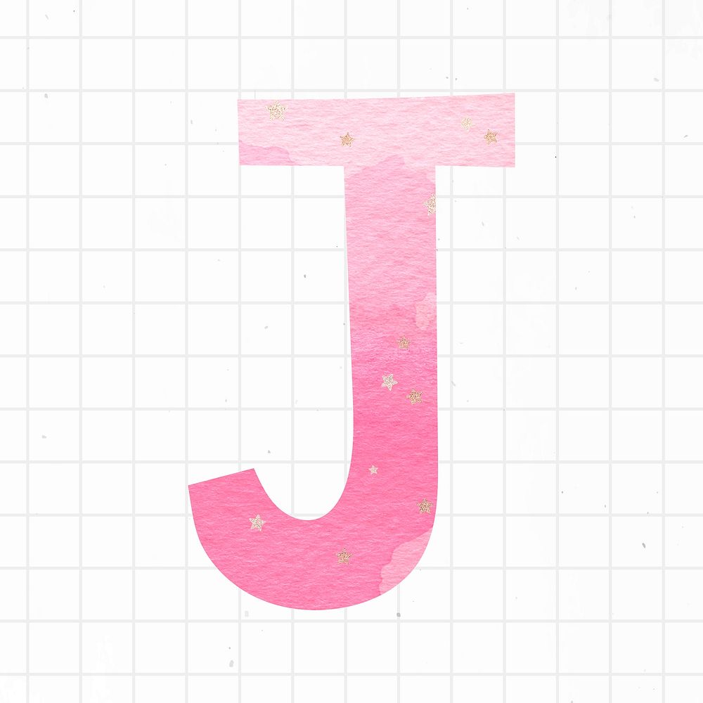 J pastel graphic font psd
