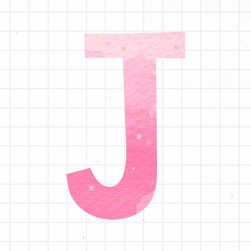 Watercolor j font lettering vector