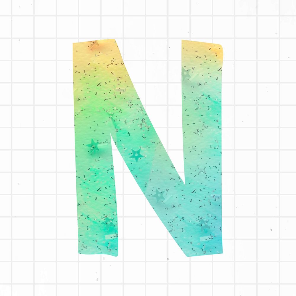 N pastel graphic font psd
