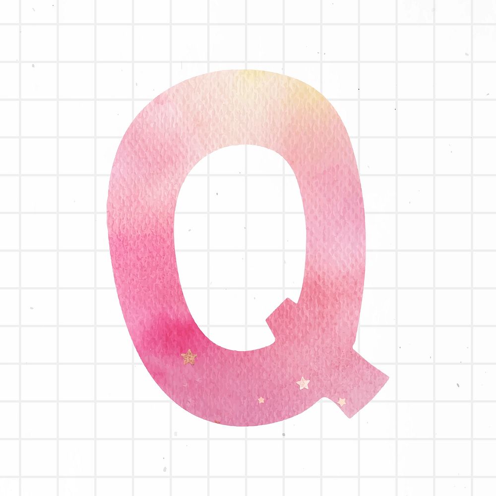 Q font pastel illustration gradient clipart